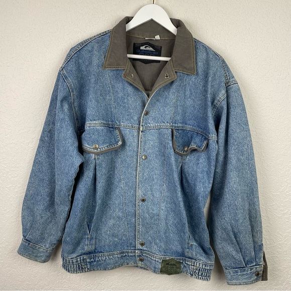 VINTAGE QUICKSILVER QSD Saltwater Denim Jacket with Pockets Size XL - Picture 10 of 15